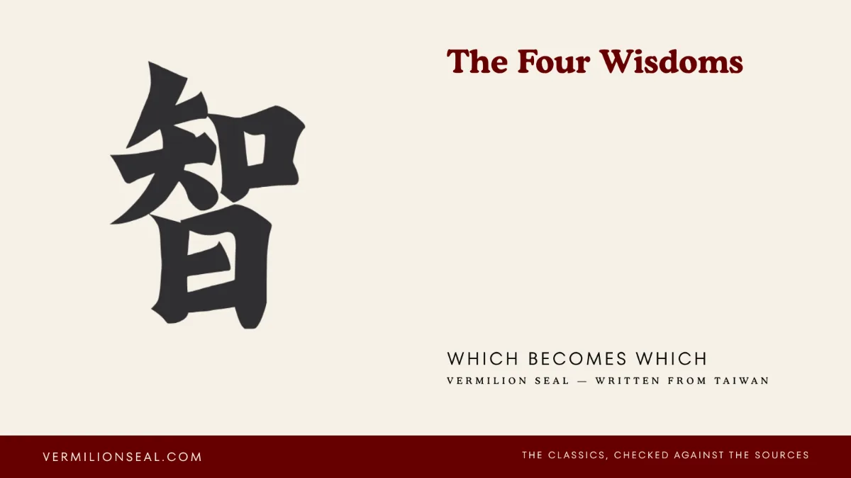Cover card: the character 智 in brush script beside the title The Four Wisdoms